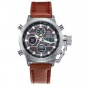 Watch Military Male Bracelet Leather Quartz Stainless Steel
