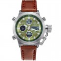 Watch Military Male Bracelet Leather Quartz Stainless Steel