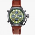 Watch Military Male Bracelet Leather Quartz Stainless Steel