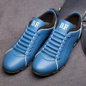 Shoes Social Blue Male Leather Elegant Casual Shoe