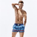 Short Curto Masculino de Batedeira Estampado Floral Listrado Piscina