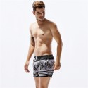 Short Curto Masculino de Batedeira Estampado Floral Listrado Piscina