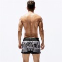 Short Curto Masculino de Batedeira Estampado Floral Listrado Piscina