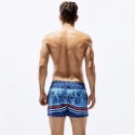 Short Curto Masculino de Batedeira Estampado Floral Listrado Piscina