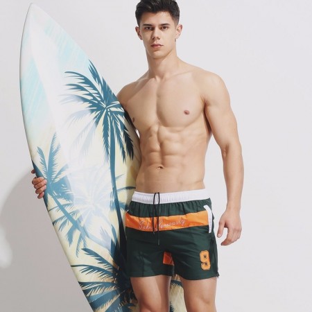 Short de Surf Curto Masculino Listrado Alta Costura com Bolso Lateral