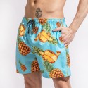 Short de Abacaxi Batedeira Estampado Azul e Preto Masculino Casual