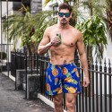 Short de Abacaxi Batedeira Estampado Azul e Preto Masculino Casual