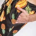 Short de Abacaxi Batedeira Estampado Azul e Preto Masculino Casual