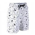 Short de Batedeira Branco Masculino Minimalista Estampado Tubarão