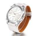 Watch Women's Elegant Casual Quartz Black Leather White