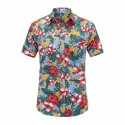Camisa Floral Macho Moda Estampa Folhagem Moda Havaiana Masculina