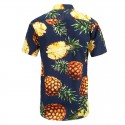 Men's Floral Print Pineapple Shirt Hawaiian Male Fashion