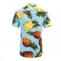 Men's Floral Print Pineapple Shirt Hawaiian Male Fashion