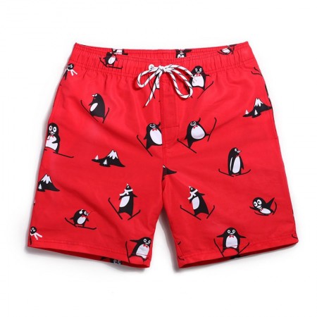 Men's Red Casual Blender Casual Print Penguin