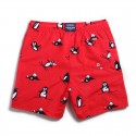 Short de Batedeira Vermelho Masculino Casual Pinguim Estampado