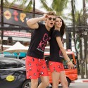 Short de Batedeira Vermelho Masculino Casual Pinguim Estampado