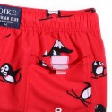 Short de Batedeira Vermelho Masculino Casual Pinguim Estampado