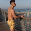 Short de Praia Amarelo Estampado Verão edição Famosos do Instagram