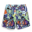 Bermuda Estampada Azul Geek de Verão Moda Praia Masculino Colorida