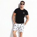 Bermuda Masculina Branca Minimalista Casual Linda Estampa Dálmata