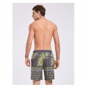 Bermuda Tropical Folhas de Palmeira Masculina Estampado Escuro Listras