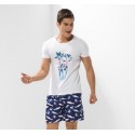 Short Casual Moda Praia Masculino Estampado Peixes do Oceano Bonito