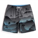 Short de Banho Surf Estampada Desenho Praia Verão em Degrader