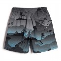 Short de Banho Surf Estampada Desenho Praia Verão em Degrader