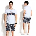 Short de Banho para Homem Estampado Floral Cores Neutras Simples