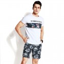 Short de Banho para Homem Estampado Floral Cores Neutras Simples