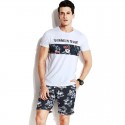 Short de Banho para Homem Estampado Floral Cores Neutras Simples