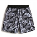 Men's Elastic Gray Short Banana Pattern Foliage Black