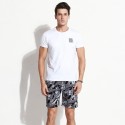 Men's Elastic Gray Short Banana Pattern Foliage Black