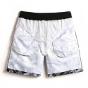 Men's Elastic Gray Short Banana Pattern Foliage Black