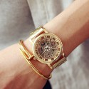 Watch Elegant Luxury Male Cheap Gold / Gold / Silver Skeletal