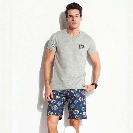 Bermuda Casual em Algodão Masculina Estampa Floral para Uso Diario