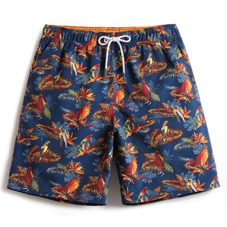 Short de Banho Florido Masculino Curto Férias de Verão na Praia