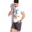 Short de Banho Florido Masculino Curto Férias de Verão na Praia