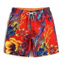 Short Masculino Explosão de Cores Quentes Estampado Floral