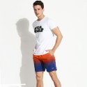 Short de Futebol Casual Colorido em Degrade Texturizado Estilo Urbano