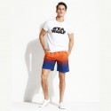 Short de Futebol Casual Colorido em Degrade Texturizado Estilo Urbano