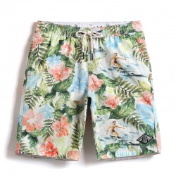 Short Florido Mar e Selva Masculino Casual Moda Banho Praia e Piscina