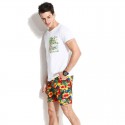 Short Floral Brasileiro Tropical Colorido em Tons Fortes Masculino