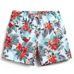 Nova Moda de Shorts de Estampa Floral Masculino Casual de Movimento