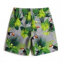 Short Brazilian Holiday Print with Banana Leaves and Coconut Palm Trees