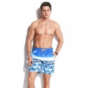 Short Sky and Sea Blue Print Casual Cheerful Male Striped