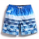 Short Céu e Mar Azul Estampado Casual Alegre Masculino Listrado