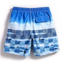 Short Sky and Sea Blue Print Casual Cheerful Male Striped