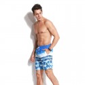 Short Sky and Sea Blue Print Casual Cheerful Male Striped