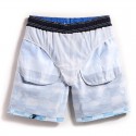 Short Sky and Sea Blue Print Casual Cheerful Male Striped